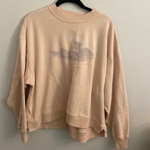Over sized baby pink ocean crew neck